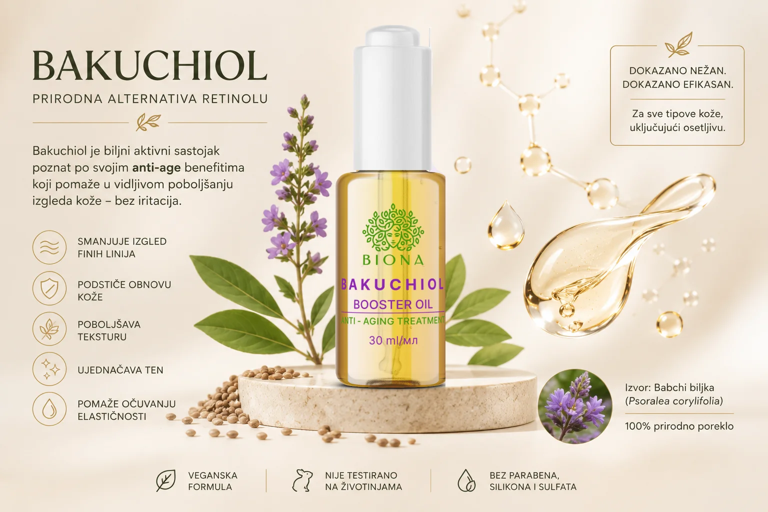 Bakuchiol kao prirodna alternativa retinolu za prve bore