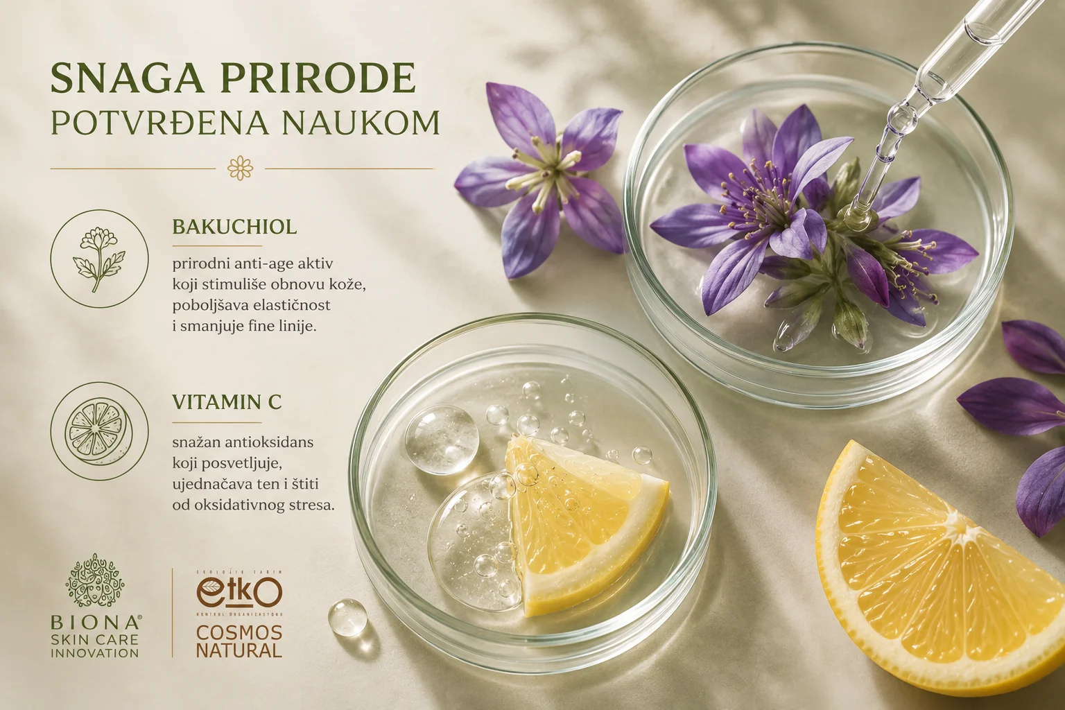 Kombinacija bakuchiola i vitamina C