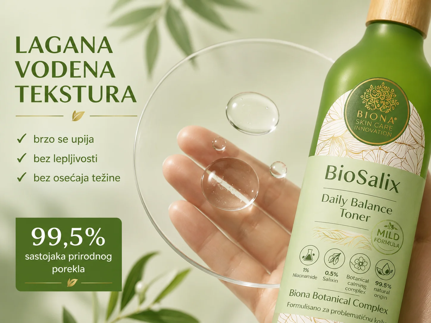 Lagana tekstura Biona BioSalix Daily Balance tonika