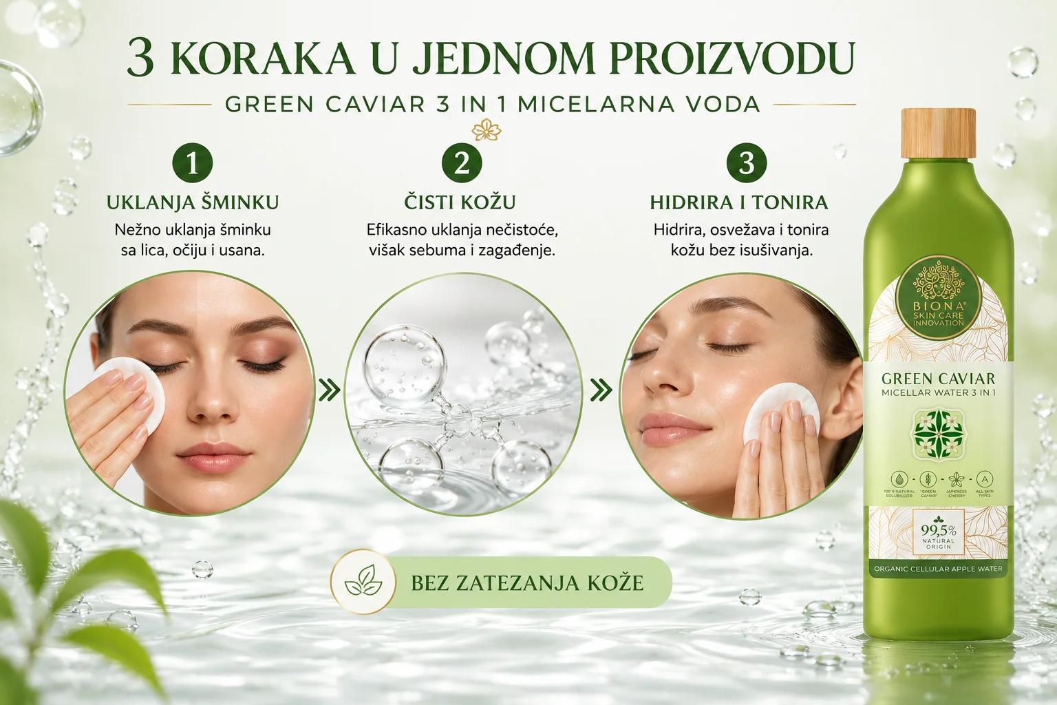 Micelarna voda uklanja šminku čisti hidrira i tonira kožu