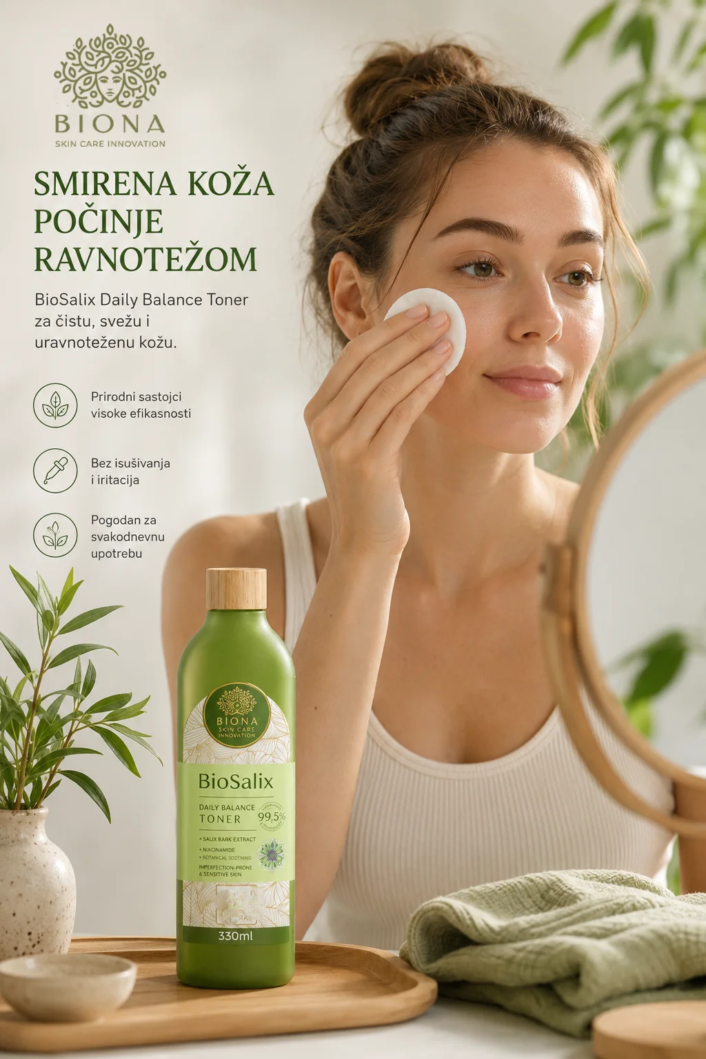 Prirodna nega problematične kože uz Biona BioSalix Daily Balance toner