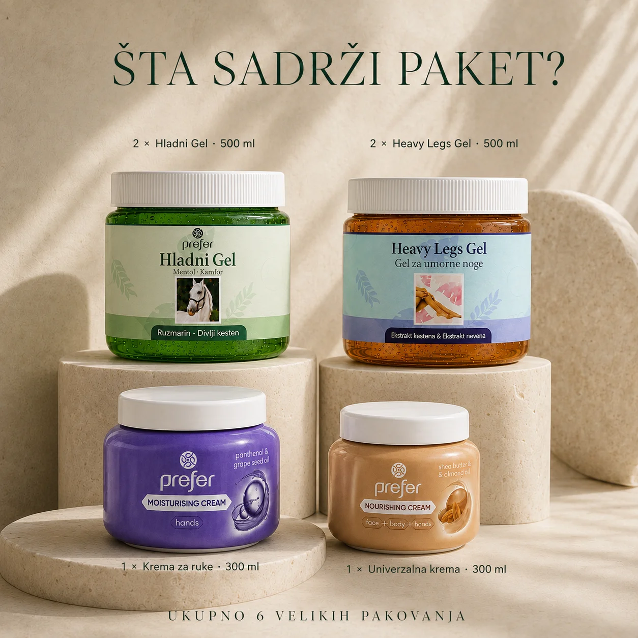 Sadržaj Prefer porodičnog paketa sa šest velikih proizvoda